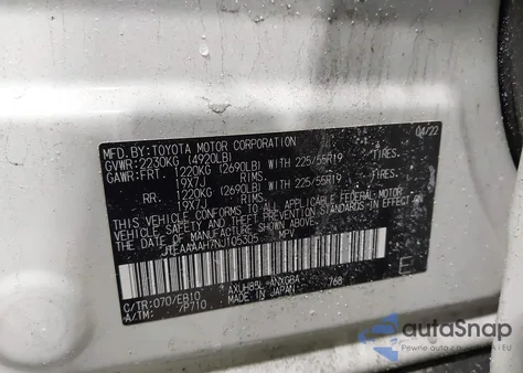 2022 Toyota Venza Xle из США, поврежденный, VIN JTEAAAAH7NJ105305